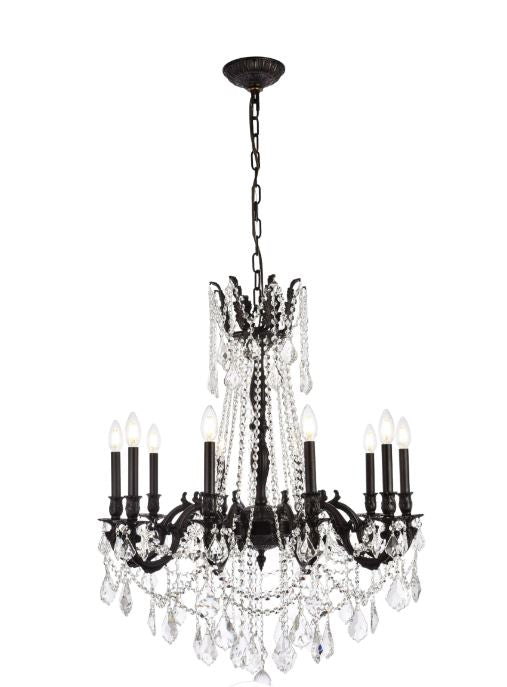 Rosalia Collection Chandelier Dark Bronze Finish 10Lt