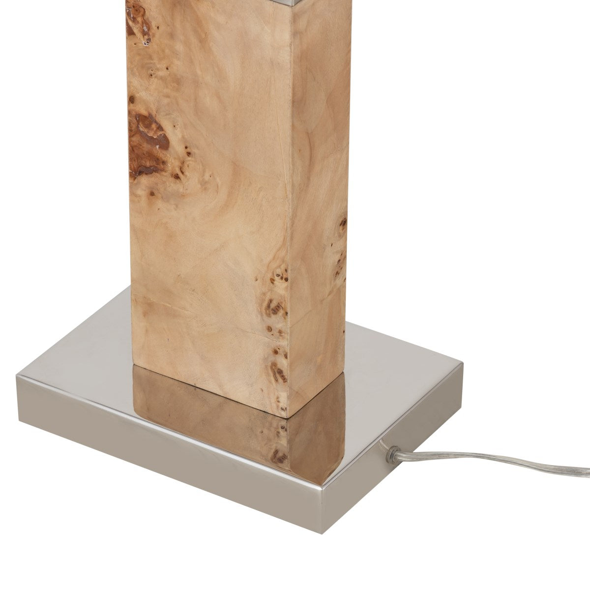 63'' HIGH 1-LIGHT BURLED WOOD FLOOR LAMP