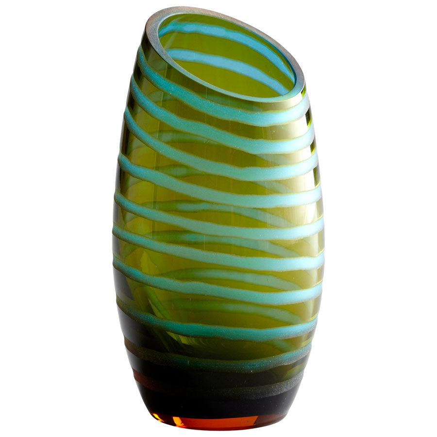 Large Angle Cut Chiseled Vase