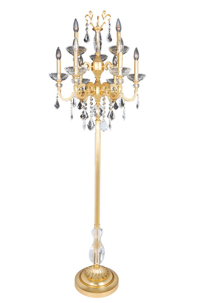 Barret 9 Light Floor Lamp with Swarovski Elements Clear Crystals