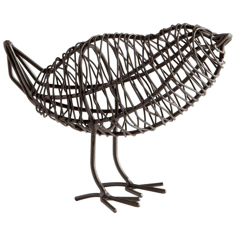 Small Bird On A Wire Sculpture