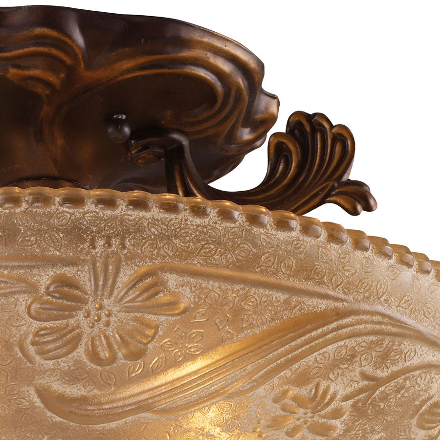 Restoration 3-Lt Semi-Flush in Ant Golden Bronze