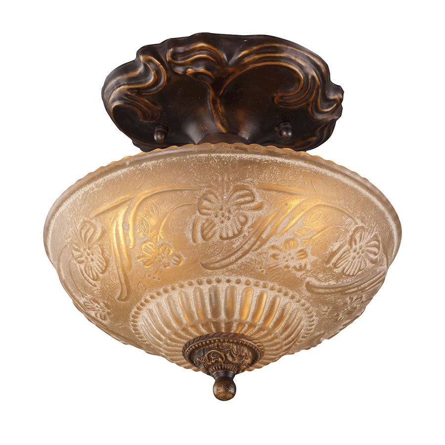 Restoration 3-Light Semi-Flush in Antique Golden Bronze