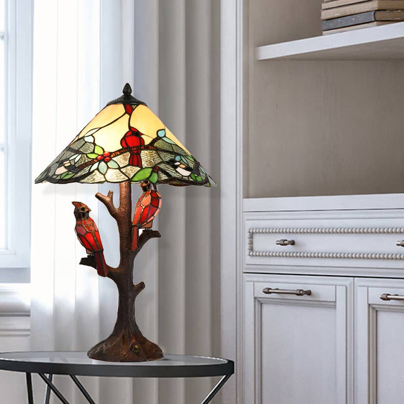 Red Cardinal Tiffany Lamp
