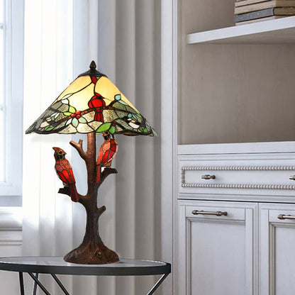 Red Cardinal Tiffany Lamp