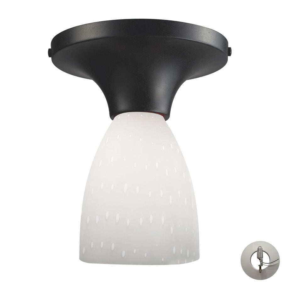 Celina 1 Light Semi Flush in Dark Rust and Simple White - Includes Adapter Kit