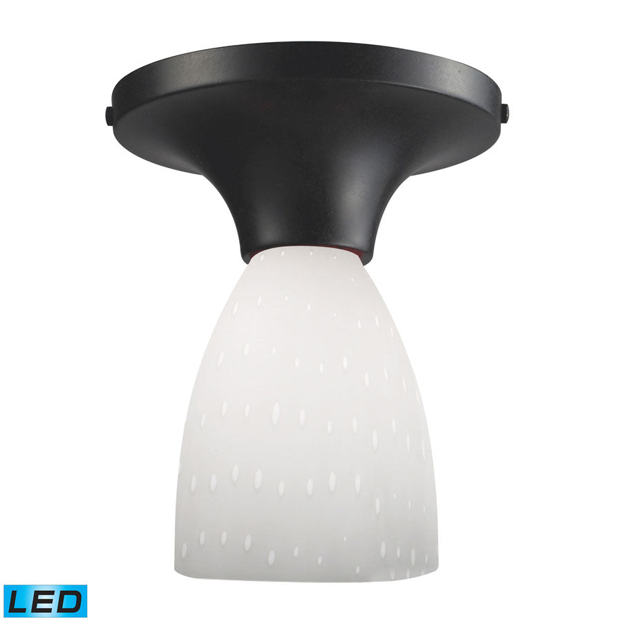Celina 1-Light Semi-Flush in Dark Rust and Simple White Glass - LED Offering Up To 800 Lumens (60 Wa