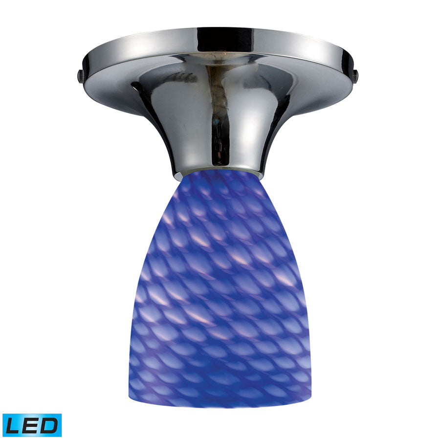 Celina 1-Light Semi-Flush in Polished Chrome and Sapphire Glass - LED Offering Up To 800 Lumens (60