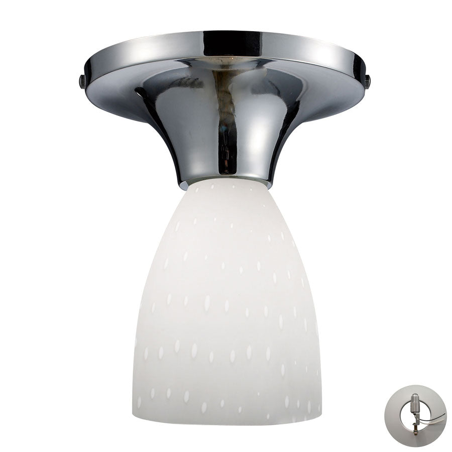 Celina 1 Light Semi Flush in Polished Chrome and Simple White - Includes Adapter Kit