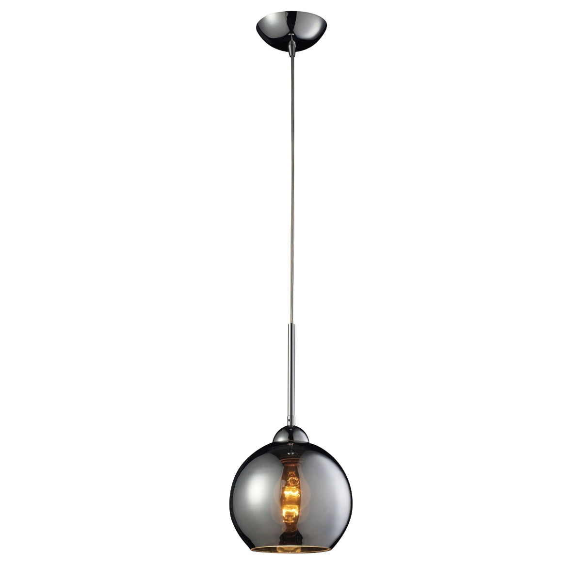 Cassandra 1 Light Pendant in Polished Chrome and Chrome Glass