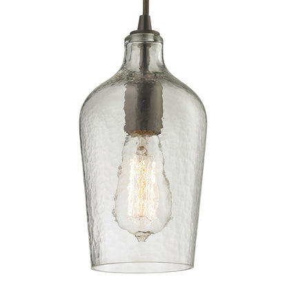 Hammered Glass 1 lt. Pendant 