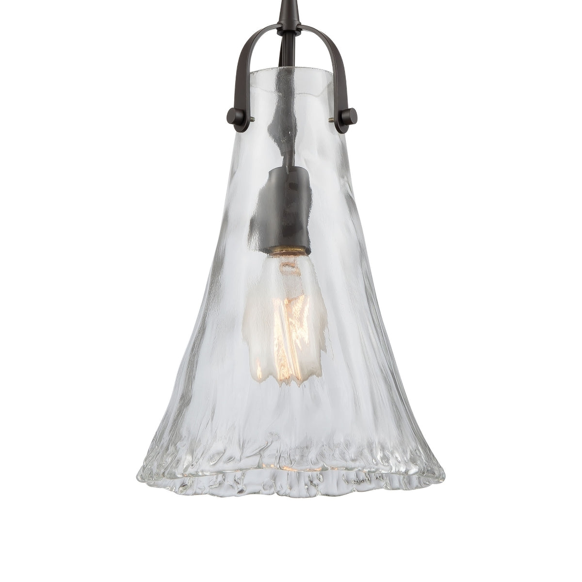 Hand-Formed Glass 1 Pendant Oil Rubbed Bronze