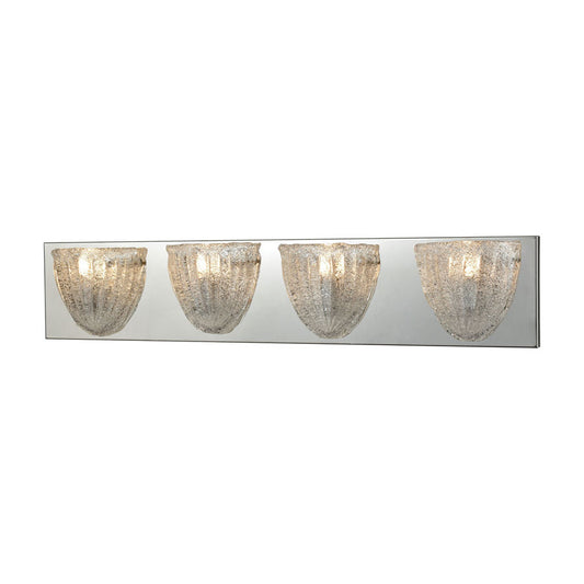 Verannis 4 Light Vanity in Polished Chrome with Hand-Formed Clear Sugar Glass