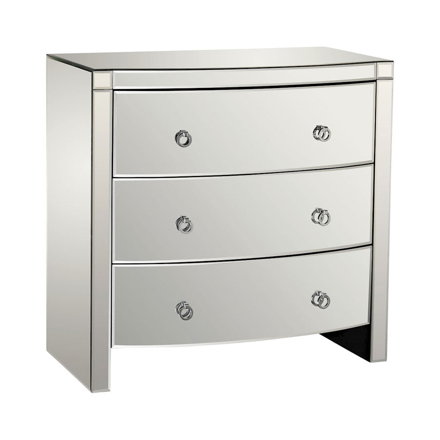 Bow Front Mirror 3 Drawer Chest