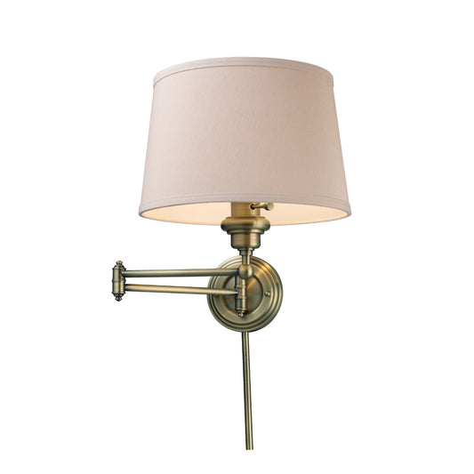 D Westbrook 1-Light Swingarm sconce in Antique Brass
