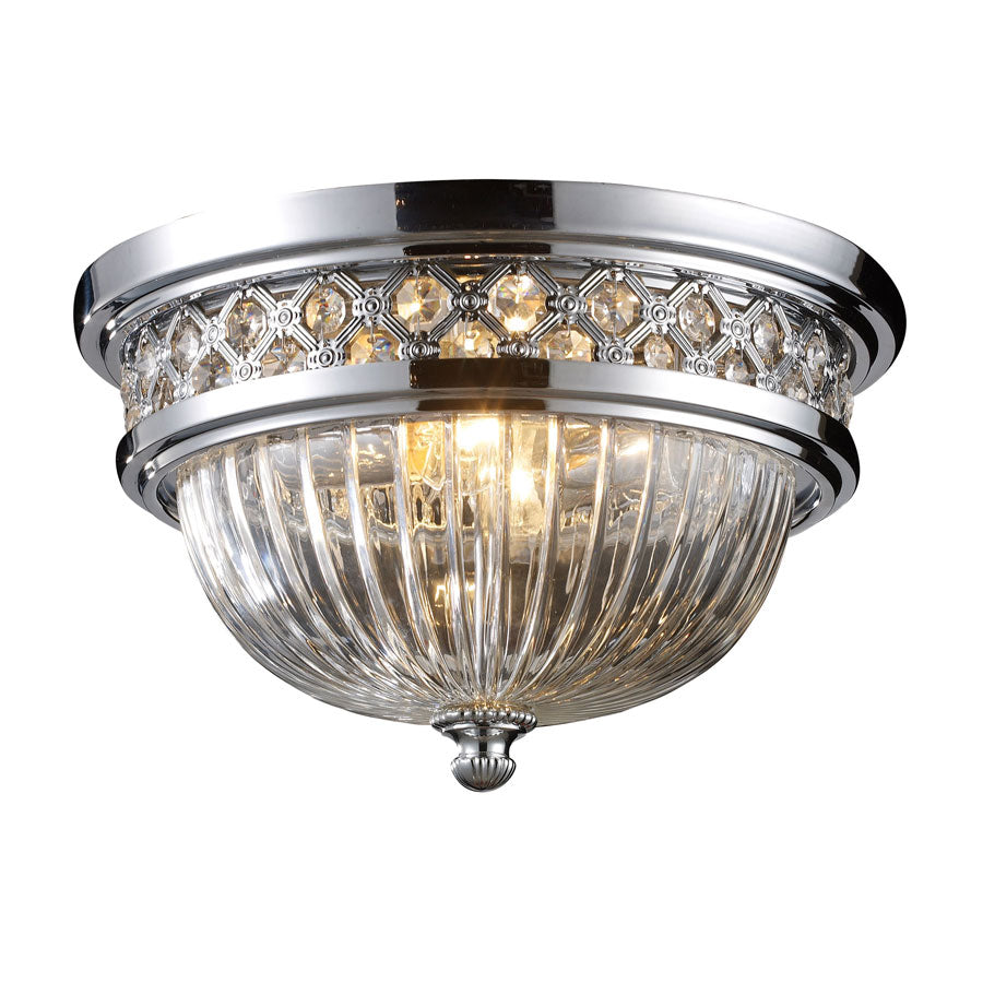 Flush Mount 2-Light in Polished Chrome