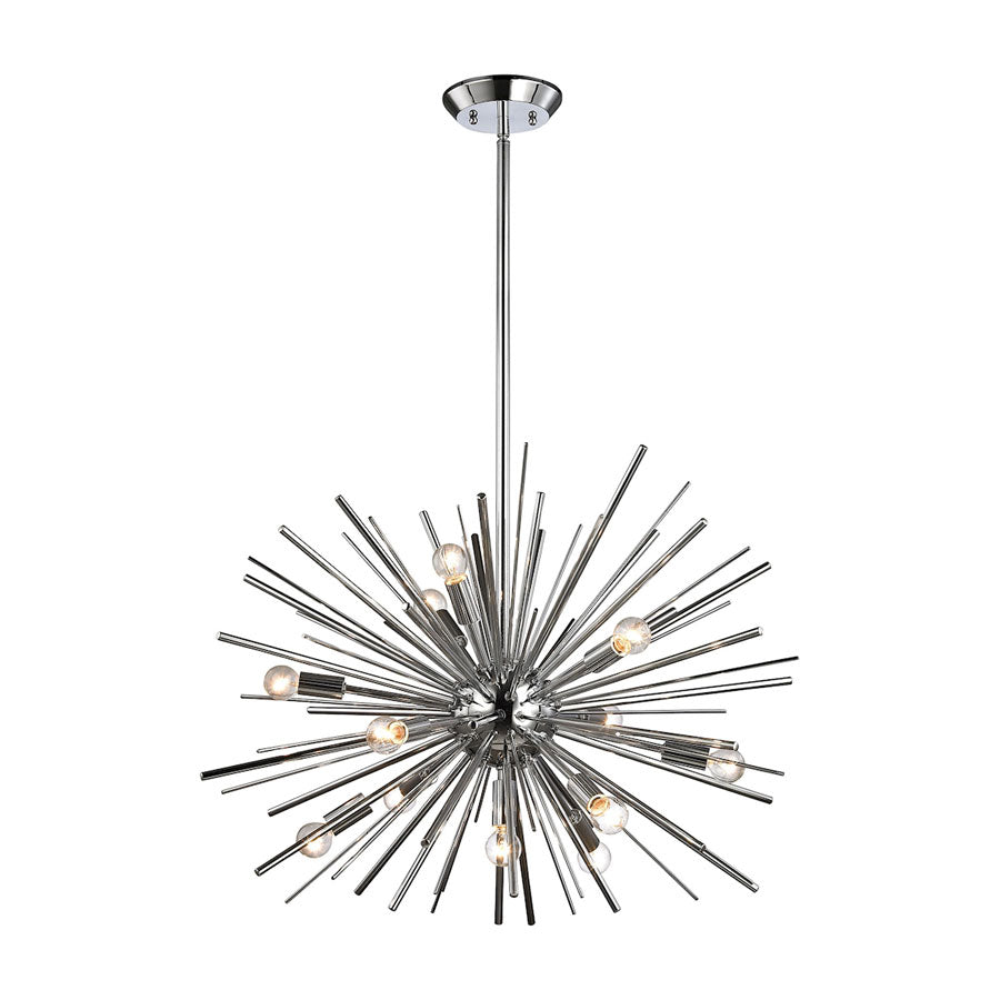 Starburst 12 Light Pendant In Chrome