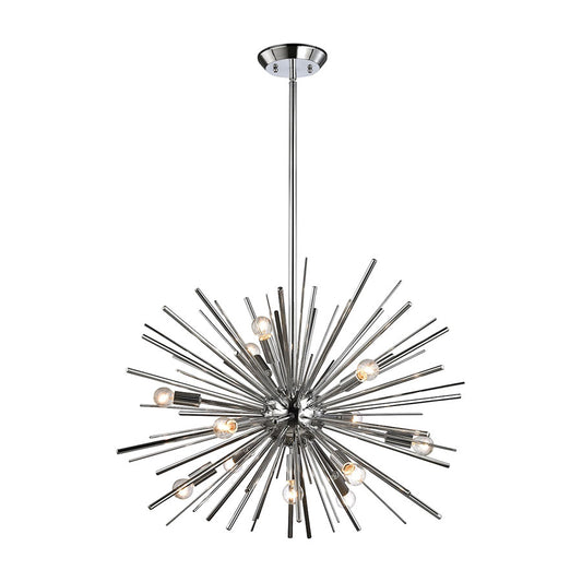 Starburst 12 Light Pendant In Chrome