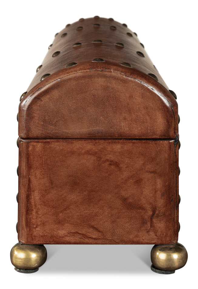 Telescope Leather Box W/Tacks