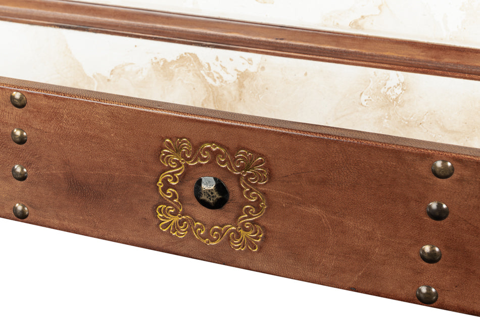 Telescope Leather Box W/Tacks