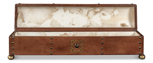 Telescope Leather Box W/Tacks