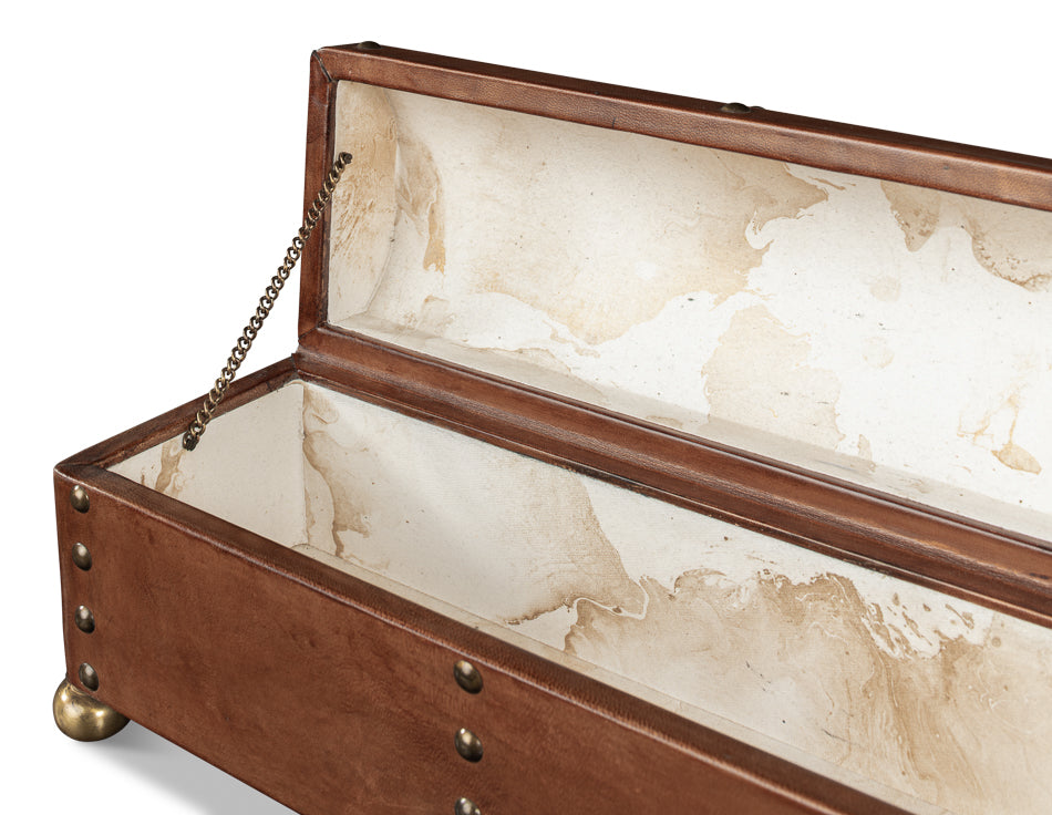 Telescope Leather Box W/Tacks