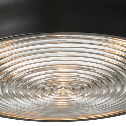 3 light flushmount in Oiled Bronze