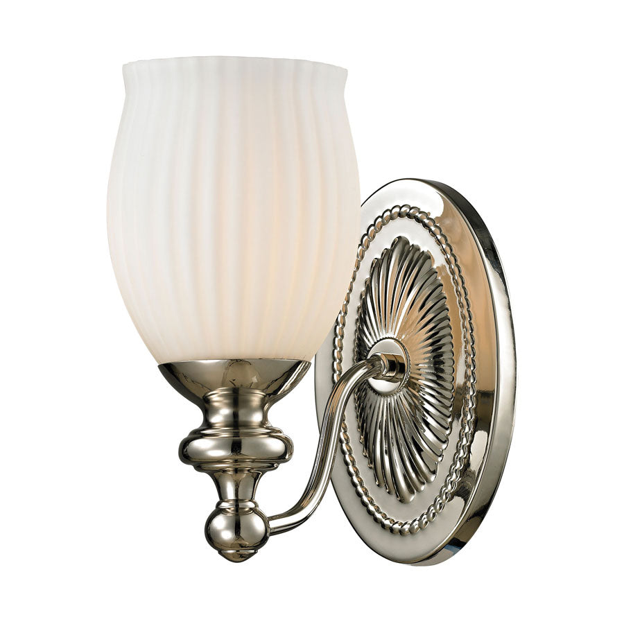 Park Ridge Collection 1 light bath in Polished Nickel