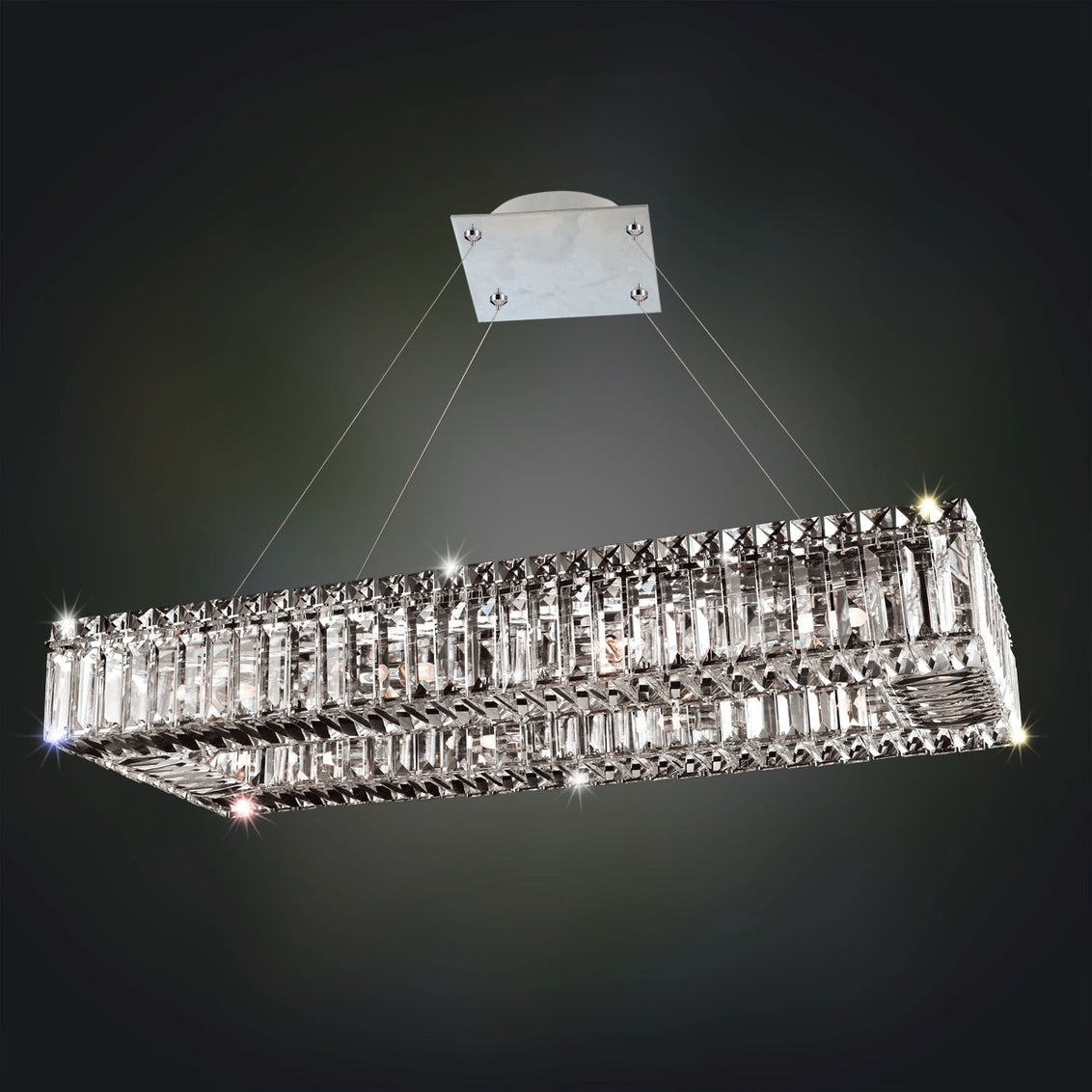 Baguette 30 Inch Rectangular Pendant