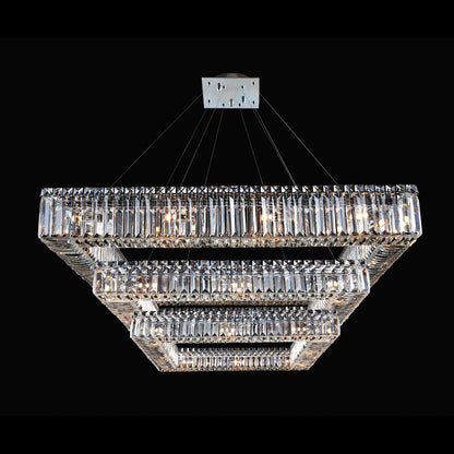 Quadro 35 Inch Square 3 Tier Pendant