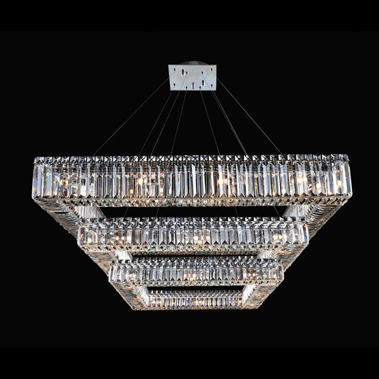Quadro 35 Inch Square 3 Tier Pendant