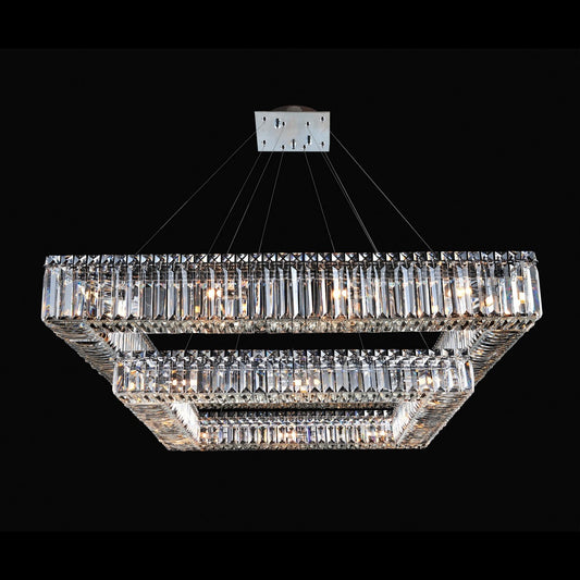 Quadro 35 Inch Square 2 Tier Pendant