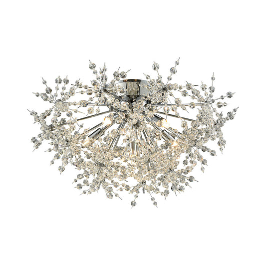 Snowburst 6 Light Semi Flush in Polished Chrome