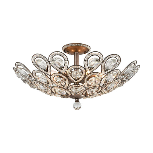 Evolve 8 Light Semi Flush in Weathered Zinc