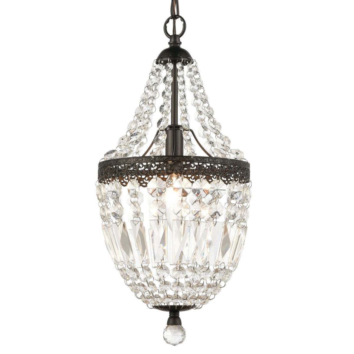MINI CHANDELIER in DARK BRONZE and CLEAR