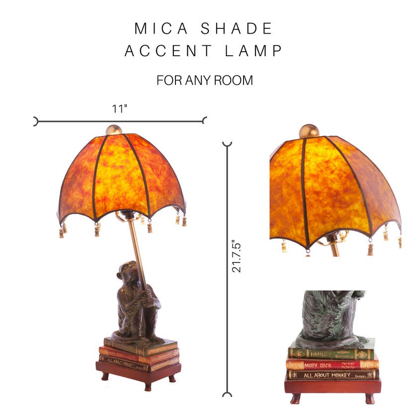 Mica Shade Monkey Lamp