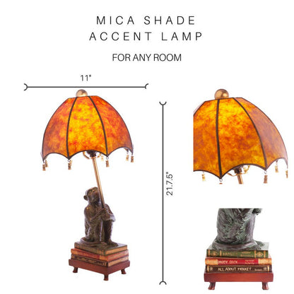 Mica Shade Monkey Lamp