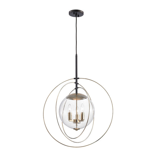 Zonas 3 Light Chandelier in Polished Gold and Oil Rubbed Bronze