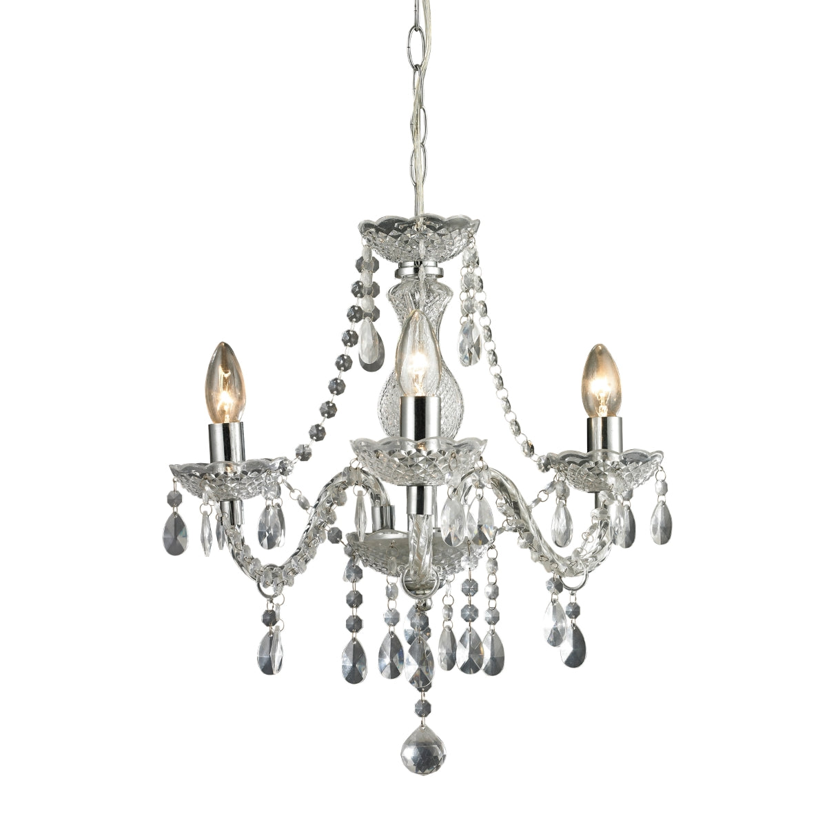3 LIGHT CLEAR MINI CHANDELIER