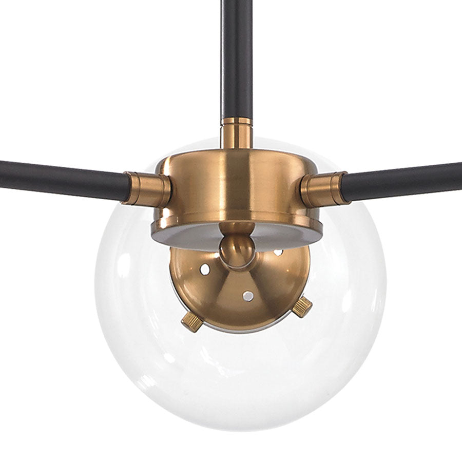 Boudreaux 3 Light Chandelier in Matte Black and Antique Gold