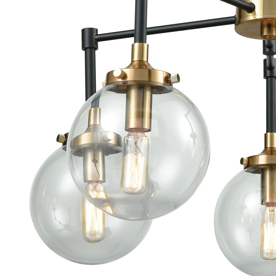 Boudreaux 5 Chandelier Matte Black/Antique Gold