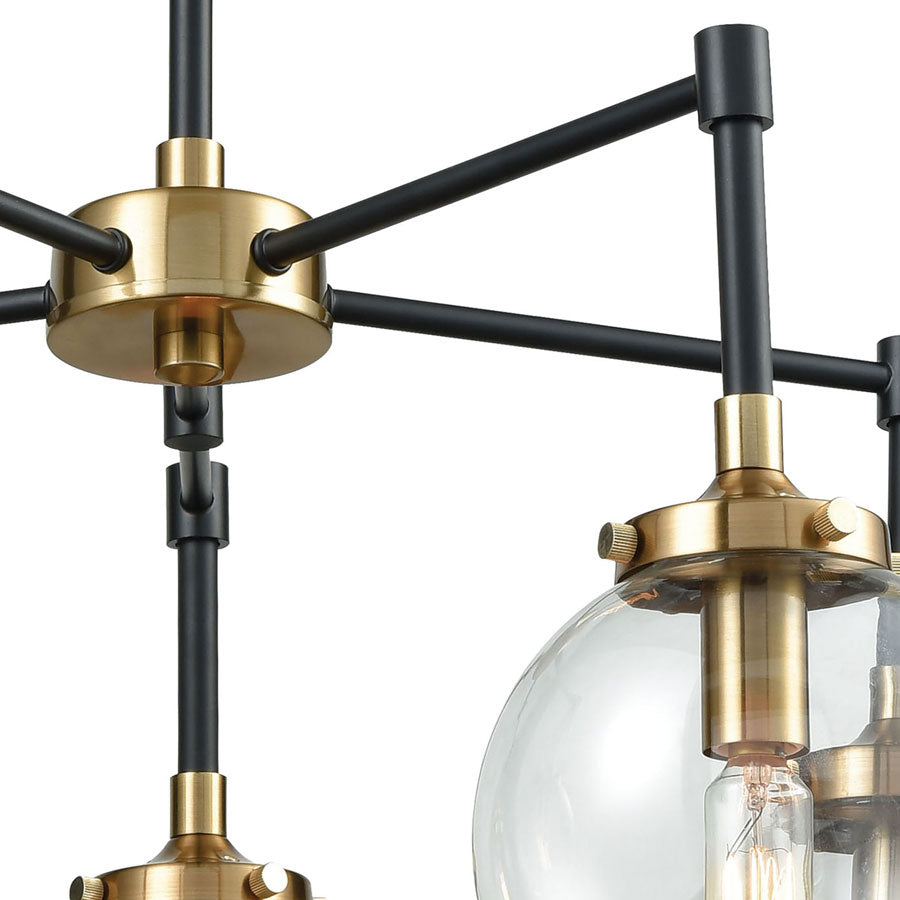 Boudreaux 5 Chandelier Matte Black/Antique Gold