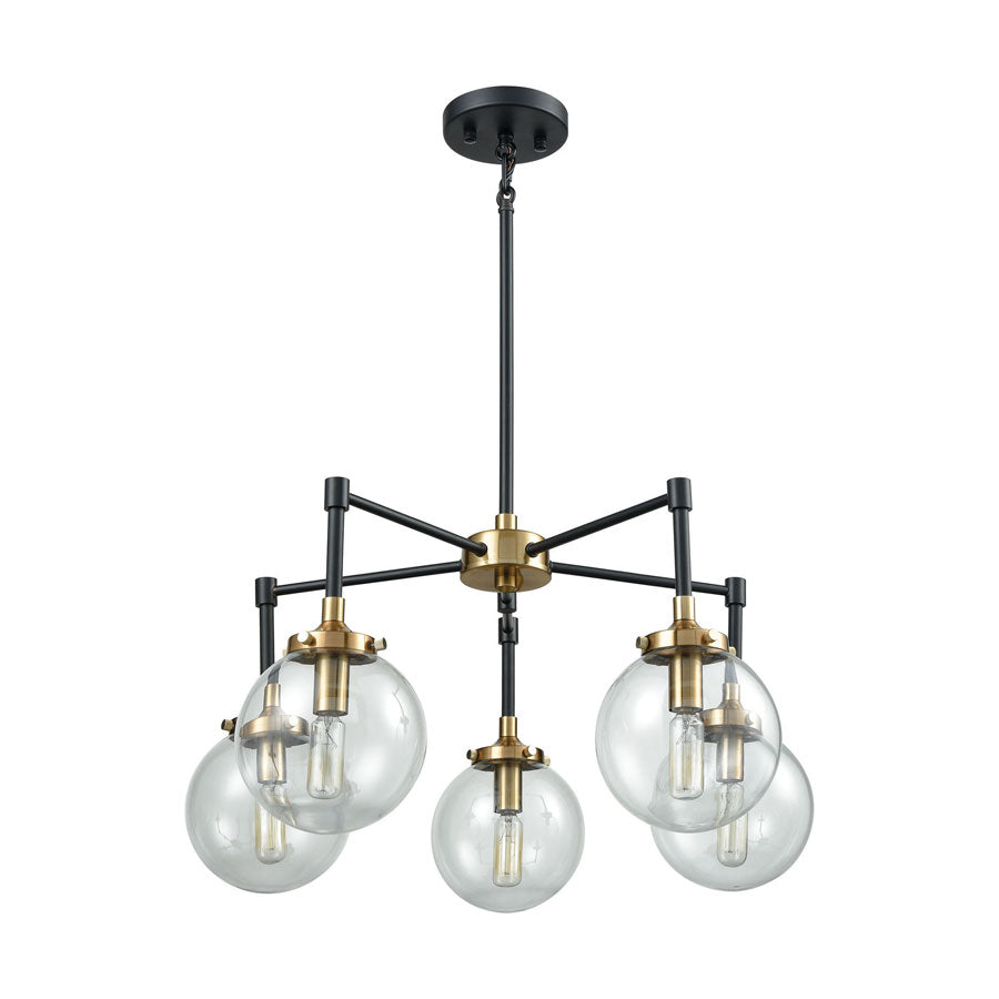 Boudreaux 5 Chandelier Matte Black/Antique Gold
