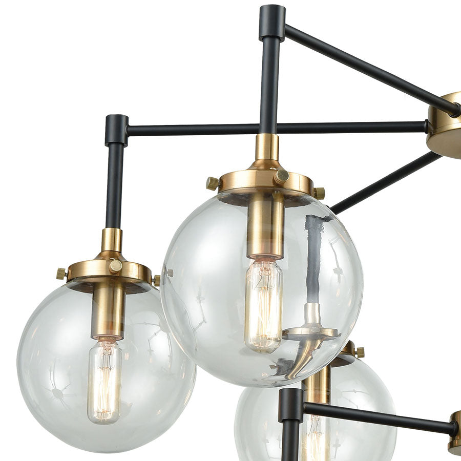 Boudreaux 9 Chandelier Matte Black/Antique Gold
