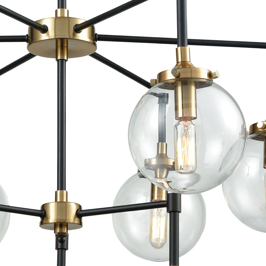 Boudreaux 9 Chandelier Matte Black/Antique Gold