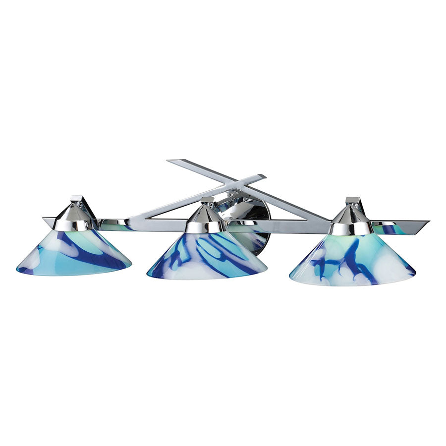 Refraction Collection 3-Light Linear W/Car Glass
