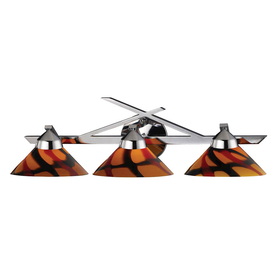 Refraction Collection 3-Light Linear W/Jas Glass