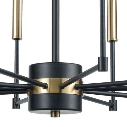 Livingston 10 Chandelier Matte Black/Satin Brass