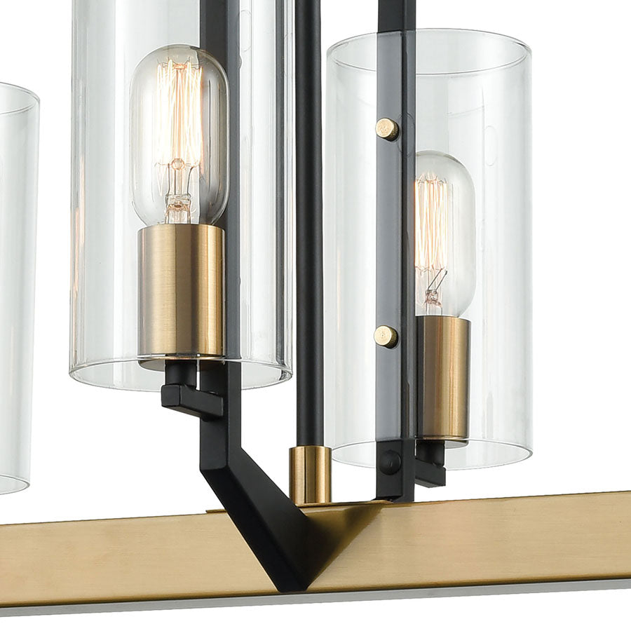 Blakeslee 8 Billiard/Island Matte Black/Satin Brass