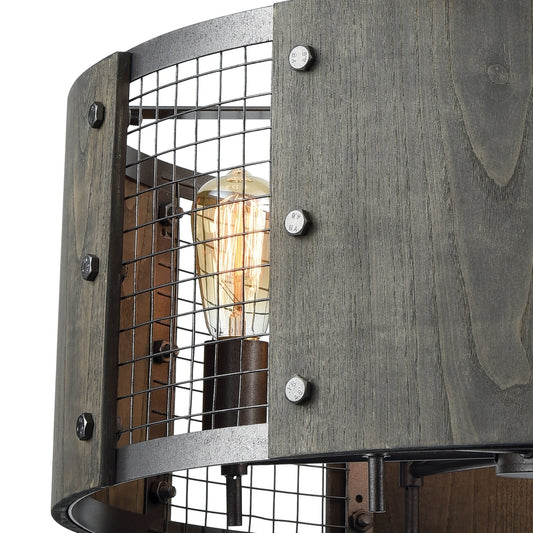 Halstead 6 Pendant Ash Gray/Dark Gray Wood